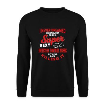 Funny hygiene nurse - Unisex Sweatshirt - black - Front - Alina (178cm) & Michal (187cm)