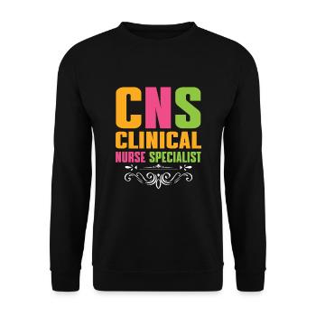 Klinische Krankenschwester - Unisex Pullover - Schwarz - Vorne - Alina (178cm) & Michal (187cm)