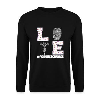Forensische Krankenschwester Valentinstag - Unisex Pullover - Schwarz - Vorne - Alina (178cm) & Michal (187cm)