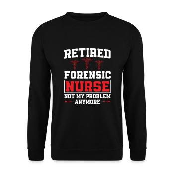 Forensic nurse retired humor - Unisex Sweatshirt - black - Front - Alina (178cm) & Michal (187cm)