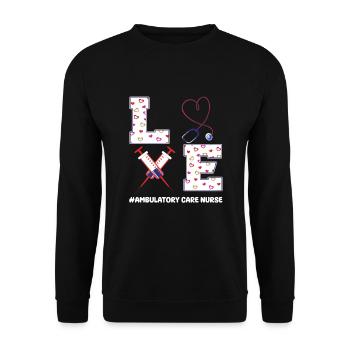Ambulatory Nurse Valentine's Day - Unisex Sweatshirt - black - Front - Alina (178cm) & Michal (187cm)