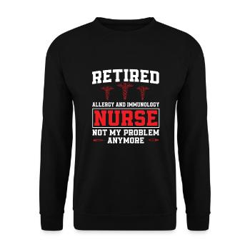 Pensionierte Allergie Krankenschwester - Unisex Pullover - Schwarz - Vorne - Alina (178cm) & Michal (187cm)