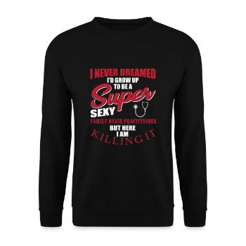 Funny family nurse saying - Unisex Sweatshirt - black - Front - Alina (178cm) & Michal (187cm)