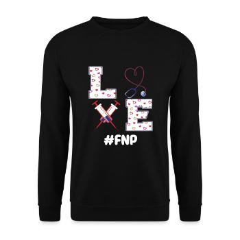 Ich Liebe Fnp Family Nurse Practitioner - Unisex Pullover - Schwarz - Vorne - Alina (178cm) & Michal (187cm)