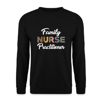 Family nurse FNP - Unisex Sweatshirt - black - Front - Alina (178cm) & Michal (187cm)