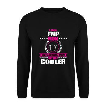 Family nurse FNP mom - Unisex Sweatshirt - black - Front - Alina (178cm) & Michal (187cm)