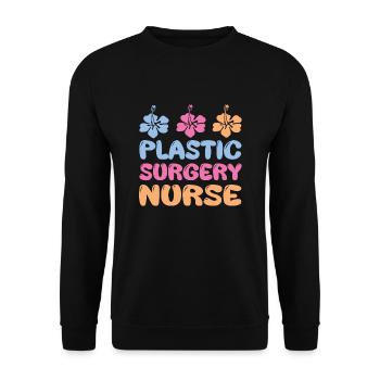 Floral Design Plastic Surgery Nurse - Unisex Sweatshirt - black - Front - Alina (178cm) & Michal (187cm)