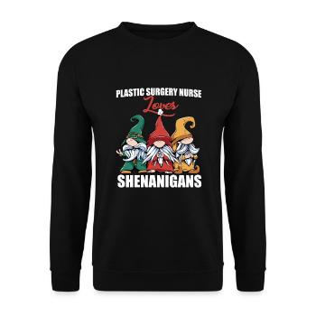 Nurse Plastic Surgery St. Patrick's Day - Unisex Sweatshirt - black - Front - Alina (178cm) & Michal (187cm)
