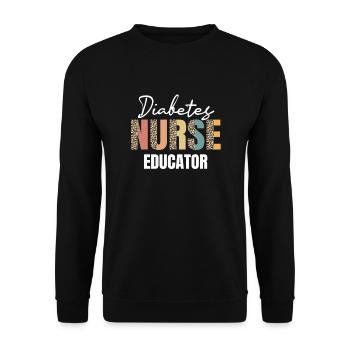 Idée cadeau d’infirmière en diabète - Sweat-shirt Unisexe - noir - Devant - Alina (178cm) & Michal (187cm)