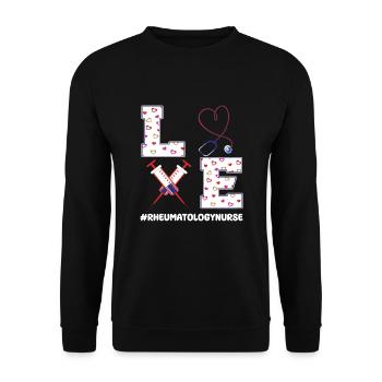 Rheumatologie Krankenschwester Valentinstag - Unisex Pullover - Schwarz - Vorne - Alina (178cm) & Michal (187cm)