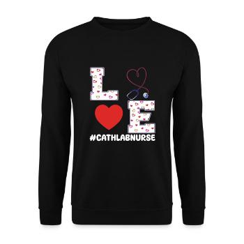 I love cath lab nurse for Valentine's Day - Unisex Sweatshirt - black - Front - Alina (178cm) & Michal (187cm)