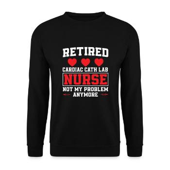 Herzkatheterlabor Krankenschwester Im Ruhestand - Unisex Pullover - Schwarz - Vorne - Alina (178cm) & Michal (187cm)