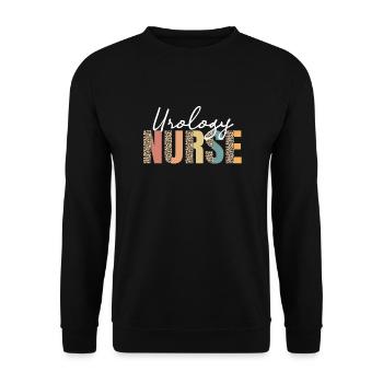 Urologie Krankenschwester Leopard Muster - Unisex Pullover - Schwarz - Vorne - Alina (178cm) & Michal (187cm)