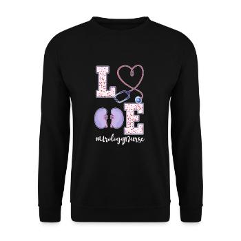 Urology Nurse Valentine's Day Shirt - Unisex Sweatshirt - black - Front - Alina (178cm) & Michal (187cm)