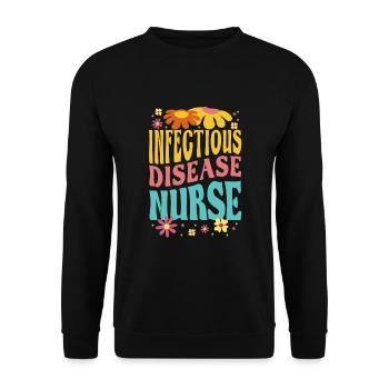 Nurse Infectiology Flowers Design - Unisex Sweatshirt - black - Front - Alina (178cm) & Michal (187cm)