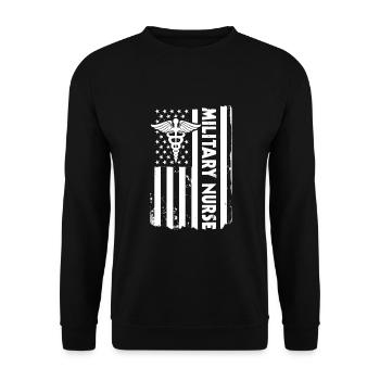 Infirmière militaire américaine - Sweat-shirt Unisexe - noir - Devant - Alina (178cm) & Michal (187cm)