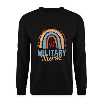Infirmière militaire mignonne arc-en-ciel - Sweat-shirt Unisexe - noir - Devant - Alina (178cm) & Michal (187cm)