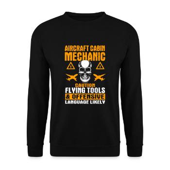 Drôle de mécanicien de cabine d’avion - Sweat-shirt Unisexe - noir - Devant - Alina (178cm) & Michal (187cm)