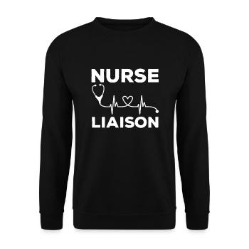 Infirmière de liaison en soins infirmiers - Sweat-shirt Unisexe - noir - Devant - Alina (178cm) & Michal (187cm)
