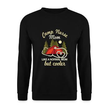 Camp Nurse Mom Camping Mother's Day - Unisex Sweatshirt - black - Front - Alina (178cm) & Michal (187cm)