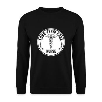 Langzeitpflegerin Altenpflegerinnen Und - Unisex Pullover - Schwarz - Vorne - Alina (178cm) & Michal (187cm)