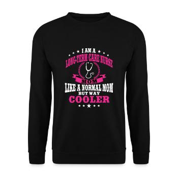 Langzeitpfleger Und Altenpfleger - Unisex Pullover - Schwarz - Vorne - Alina (178cm) & Michal (187cm)