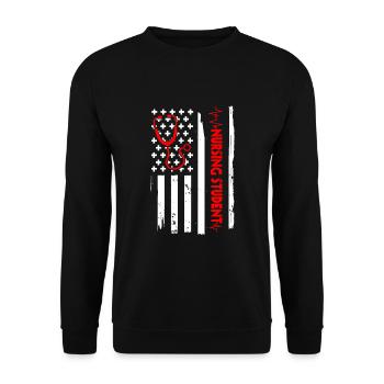 Usa-flagge Krankenpflegeschüler Amerika Schule - Unisex Pullover - Schwarz - Vorne - Alina (178cm) & Michal (187cm)