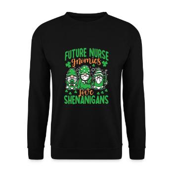Future nurse dwarfs to St. - Unisex Sweatshirt - black - Front - Alina (178cm) & Michal (187cm)