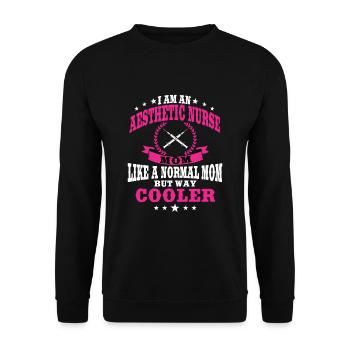 Ästhetische Krankenschwester Mama Zum Muttertag - Unisex Pullover - Schwarz - Vorne - Alina (178cm) & Michal (187cm)