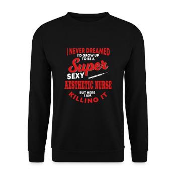 Funny Aesthetic Nurse Cosmetic - Unisex Sweatshirt - black - Front - Alina (178cm) & Michal (187cm)