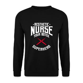 Aesthetic Nurse Saying - Unisex Sweatshirt - black - Front - Alina (178cm) & Michal (187cm)