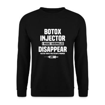 Drôle d’injecteur de Botox - Sweat-shirt Unisexe - noir - Devant - Alina (178cm) & Michal (187cm)