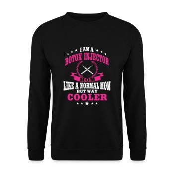 Ästhetikschwester Mama Botox - Unisex Pullover - Schwarz - Vorne - Alina (178cm) & Michal (187cm)