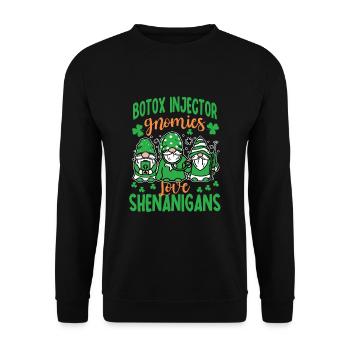 Aesthetics Nurse St. Patrick's Day - Unisex Sweatshirt - black - Front - Alina (178cm) & Michal (187cm)
