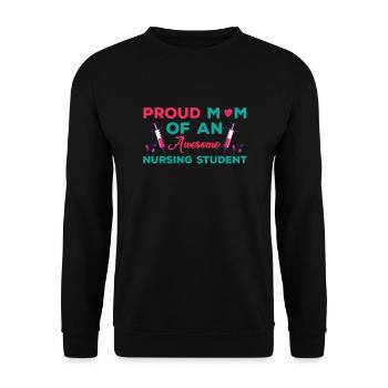 Proud design of nursing student mom - Unisex Sweatshirt - black - Front - Alina (178cm) & Michal (187cm)