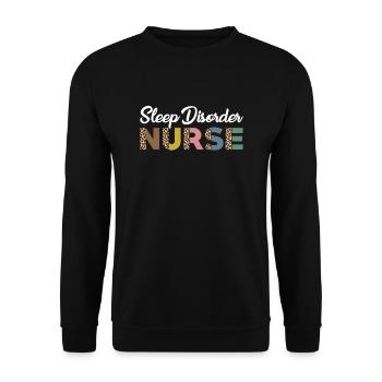 Schlaflabor Krankenschwester Leopardenmuster - Unisex Pullover - Schwarz - Vorne - Alina (178cm) & Michal (187cm)