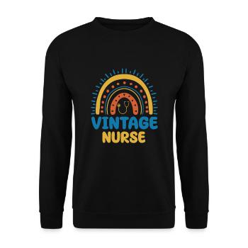 Vintage Nurse Boho Rainbow - Unisex Sweatshirt - black - Front - Alina (178cm) & Michal (187cm)