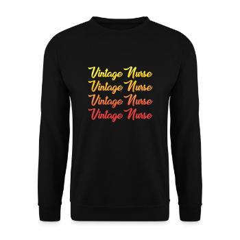 Vintage Nurse Brief - Unisex Sweatshirt - black - Front - Alina (178cm) & Michal (187cm)
