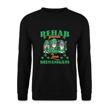 Funny rehab team St. Patrick's Day - Unisex Sweatshirt - black - Front - Alina (178cm) & Michal (187cm)
