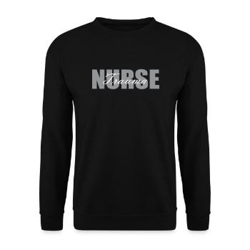 Trauma Krankenschwester Motiv - Unisex Pullover - Schwarz - Vorne - Alina (178cm) & Michal (187cm)