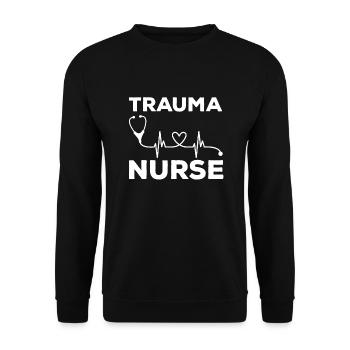 Trauma nurse heartbeat emergency room - Unisex Sweatshirt - black - Front - Alina (178cm) & Michal (187cm)