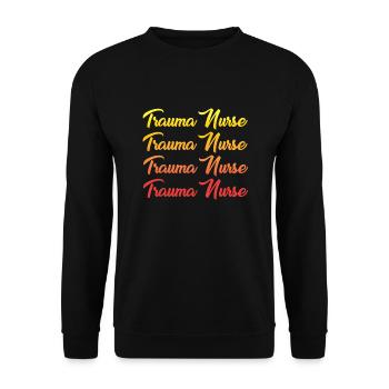 Trauma Nurse T-Shirt Brief - Unisex Sweatshirt - black - Front - Alina (178cm) & Michal (187cm)