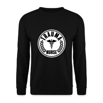 Trauma Krankenschwester Kostüm - Unisex Pullover - Schwarz - Vorne - Alina (178cm) & Michal (187cm)