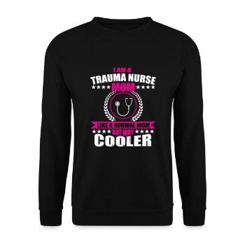 Funny Trauma Nurse Mom Shirt - Unisex Sweatshirt - black - Front - Alina (178cm) & Michal (187cm)