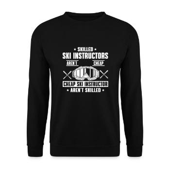 Funny ski instructor saying - Unisex Sweatshirt - black - Front - Alina (178cm) & Michal (187cm)