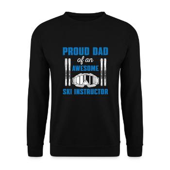 Moniteur de ski Papa Tenue Fête des Pères - Sweat-shirt Unisexe - noir - Devant - Alina (178cm) & Michal (187cm)