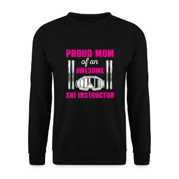 Lustige Skilehrerin Mama Shirt - Unisex Pullover - Schwarz - Vorne - Alina (178cm) & Michal (187cm)