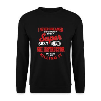Funny Ski Instructor Saying Shirt - Unisex Sweatshirt - black - Front - Alina (178cm) & Michal (187cm)
