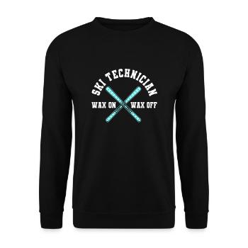 Lustiger Skitechniker Spruch - Unisex Pullover - Schwarz - Vorne - Alina (178cm) & Michal (187cm)