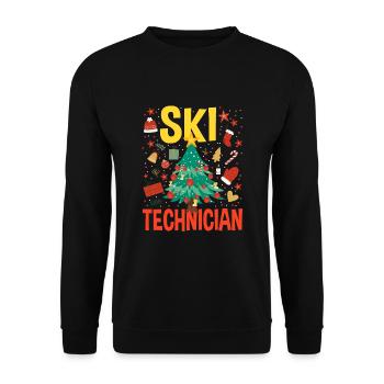 Skitechniker Weihnachtsbaum Kostüm - Unisex Pullover - Schwarz - Vorne - Alina (178cm) & Michal (187cm)